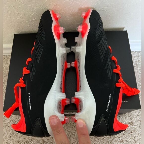 Adidas Predator 24 Pro FG Soccer Cleats Black Solar Red